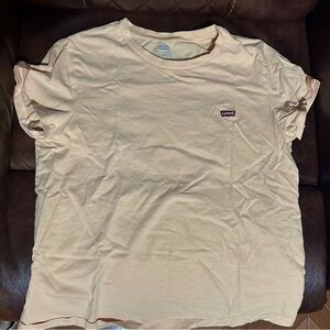 Levi's Cream Short Sleeve Tee Classic Crew Neck